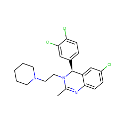 CC1=Nc2ccc(Cl)cc2[C@H](c2ccc(Cl)c(Cl)c2)N1CCN1CCCCC1 ZINC000072125235