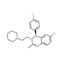 CC1=Nc2ccc(Cl)cc2[C@H](c2ccc(Cl)cc2)N1CCN1CCCCC1 ZINC000072123133