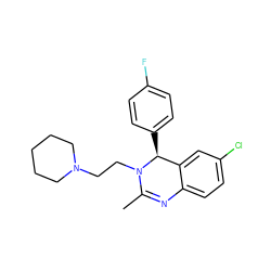 CC1=Nc2ccc(Cl)cc2[C@H](c2ccc(F)cc2)N1CCN1CCCCC1 ZINC000072123203