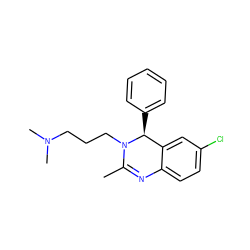 CC1=Nc2ccc(Cl)cc2[C@H](c2ccccc2)N1CCCN(C)C ZINC000072126015