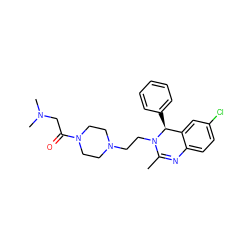 CC1=Nc2ccc(Cl)cc2[C@H](c2ccccc2)N1CCN1CCN(C(=O)CN(C)C)CC1 ZINC000072123283