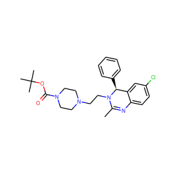 CC1=Nc2ccc(Cl)cc2[C@H](c2ccccc2)N1CCN1CCN(C(=O)OC(C)(C)C)CC1 ZINC000072123121