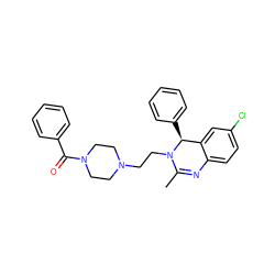 CC1=Nc2ccc(Cl)cc2[C@H](c2ccccc2)N1CCN1CCN(C(=O)c2ccccc2)CC1 ZINC000072122851