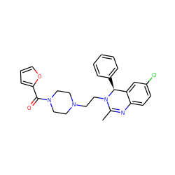 CC1=Nc2ccc(Cl)cc2[C@H](c2ccccc2)N1CCN1CCN(C(=O)c2ccco2)CC1 ZINC000058650384