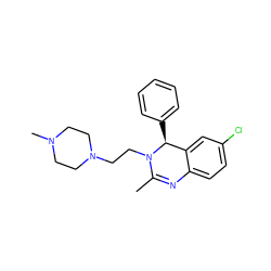 CC1=Nc2ccc(Cl)cc2[C@H](c2ccccc2)N1CCN1CCN(C)CC1 ZINC000072126013