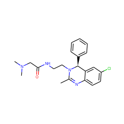 CC1=Nc2ccc(Cl)cc2[C@H](c2ccccc2)N1CCNC(=O)CN(C)C ZINC000072126154