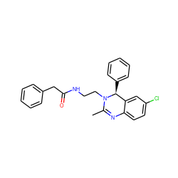 CC1=Nc2ccc(Cl)cc2[C@H](c2ccccc2)N1CCNC(=O)Cc1ccccc1 ZINC000072124921