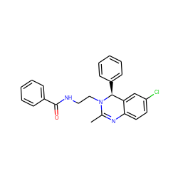 CC1=Nc2ccc(Cl)cc2[C@H](c2ccccc2)N1CCNC(=O)c1ccccc1 ZINC000072125061