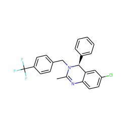 CC1=Nc2ccc(Cl)cc2[C@H](c2ccccc2)N1Cc1ccc(C(F)(F)F)cc1 ZINC000072123220