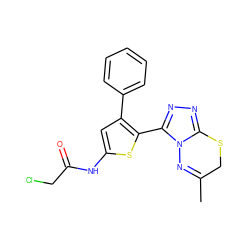 CC1=Nn2c(nnc2-c2sc(NC(=O)CCl)cc2-c2ccccc2)SC1 ZINC000028826984