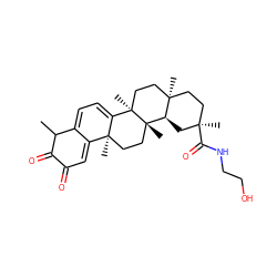 CC1C(=O)C(=O)C=C2C1=CC=C1[C@@]2(C)CC[C@@]2(C)[C@@H]3C[C@](C)(C(=O)NCCO)CC[C@]3(C)CC[C@]12C ZINC000299855561