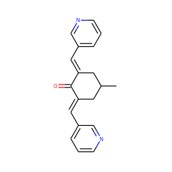 CC1C/C(=C\c2cccnc2)C(=O)/C(=C/c2cccnc2)C1 ZINC000003895370