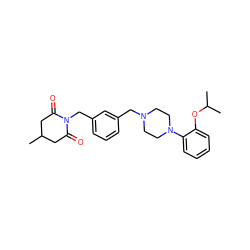 CC1CC(=O)N(Cc2cccc(CN3CCN(c4ccccc4OC(C)C)CC3)c2)C(=O)C1 ZINC000003804298