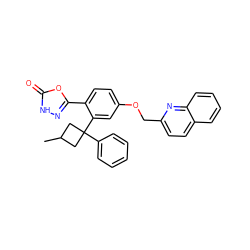CC1CC(c2ccccc2)(c2cc(OCc3ccc4ccccc4n3)ccc2-c2n[nH]c(=O)o2)C1 ZINC000084759417