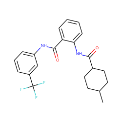 CC1CCC(C(=O)Nc2ccccc2C(=O)Nc2cccc(C(F)(F)F)c2)CC1 ZINC000224870618