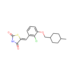 CC1CCC(COc2cccc(/C=C3\SC(=O)NC3=O)c2Cl)CC1 ZINC000115796276