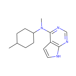 CC1CCC(N(C)c2ncnc3[nH]ccc23)CC1 ZINC000066251072