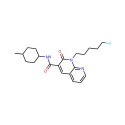 CC1CCC(NC(=O)c2cc3cccnc3n(CCCCCF)c2=O)CC1 ZINC000299840818