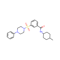 CC1CCC(NC(=O)c2cccc(S(=O)(=O)N3CCN(c4ccccc4)CC3)c2)CC1 ZINC000015949235