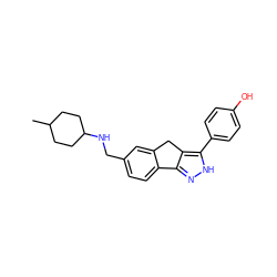 CC1CCC(NCc2ccc3c(c2)Cc2c-3n[nH]c2-c2ccc(O)cc2)CC1 ZINC000028714068