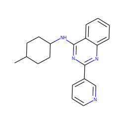 CC1CCC(Nc2nc(-c3cccnc3)nc3ccccc23)CC1 ZINC000006640534
