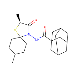 CC1CCC2(CC1)S[C@@H](C)C(=O)N2NC(=O)C12CC3CC(CC(C3)C1)C2 ZINC000095559551