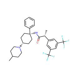 CC1CCN([C@H]2CC[C@](NC(=O)[C@H](C)c3cc(C(F)(F)F)cc(C(F)(F)F)c3)(c3ccccc3)CC2)CC1 ZINC000103236682