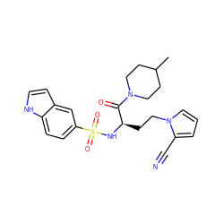 CC1CCN(C(=O)[C@@H](CCn2cccc2C#N)NS(=O)(=O)c2ccc3[nH]ccc3c2)CC1 ZINC000115086862