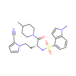 CC1CCN(C(=O)[C@@H](CCn2cccc2C#N)NS(=O)(=O)c2cccc3c2ccn3C)CC1 ZINC000115826504