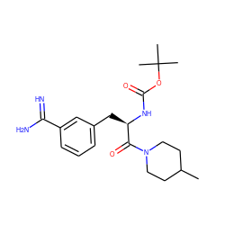 CC1CCN(C(=O)[C@@H](Cc2cccc(C(=N)N)c2)NC(=O)OC(C)(C)C)CC1 ZINC000007260649