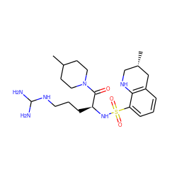 CC1CCN(C(=O)[C@H](CCCNC(N)N)NS(=O)(=O)c2cccc3c2NC[C@H](C)C3)CC1 ZINC000029335121