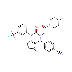 CC1CCN(C(=O)CN2C(=O)N(c3cccc(C(F)(F)F)c3)C3=C(C(=O)CC3)[C@H]2c2ccc(C#N)cc2)CC1 ZINC001772646523