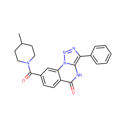 CC1CCN(C(=O)c2ccc3c(=O)[nH]c4c(-c5ccccc5)nnn4c3c2)CC1 ZINC000006732998