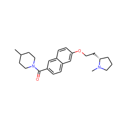 CC1CCN(C(=O)c2ccc3cc(OCC[C@@H]4CCCN4C)ccc3c2)CC1 ZINC000043018775