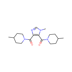 CC1CCN(C(=O)c2ncn(C)c2C(=O)N2CCC(C)CC2)CC1 ZINC000061948670