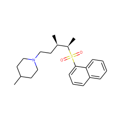 CC1CCN(CC[C@@H](C)[C@@H](C)S(=O)(=O)c2cccc3ccccc23)CC1 ZINC000027644141