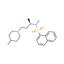 CC1CCN(CC[C@@H](C)N(C)S(=O)(=O)c2cccc3ccccc23)CC1 ZINC000013531249