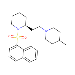 CC1CCN(CC[C@@H]2CCCCN2S(=O)(=O)c2cccc3ccccc23)CC1 ZINC000013804473