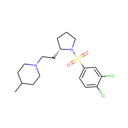 CC1CCN(CC[C@@H]2CCCN2S(=O)(=O)c2ccc(Cl)c(Cl)c2)CC1 ZINC000027636500