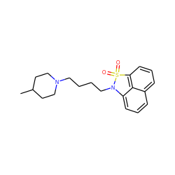 CC1CCN(CCCCN2c3cccc4cccc(c34)S2(=O)=O)CC1 ZINC000013531194