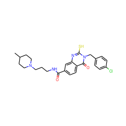 CC1CCN(CCCNC(=O)c2ccc3c(=O)n(Cc4ccc(Cl)cc4)c(S)nc3c2)CC1 ZINC000013118827