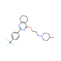 CC1CCN(CCCOc2nc(-c3ccc(C(F)(F)F)cc3)nc3c2CCCC3)CC1 ZINC000653721794