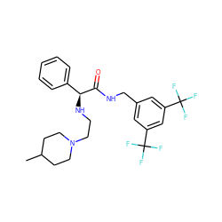 CC1CCN(CCN[C@H](C(=O)NCc2cc(C(F)(F)F)cc(C(F)(F)F)c2)c2ccccc2)CC1 ZINC000034804179