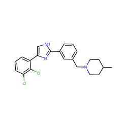 CC1CCN(Cc2cccc(-c3nc(-c4cccc(Cl)c4Cl)c[nH]3)c2)CC1 ZINC000066258664