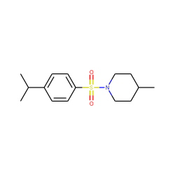 CC1CCN(S(=O)(=O)c2ccc(C(C)C)cc2)CC1 ZINC000000308700