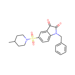 CC1CCN(S(=O)(=O)c2ccc3c(c2)C(=O)C(=O)N3Cc2ccccc2)CC1 ZINC000103229719