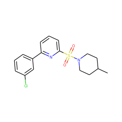 CC1CCN(S(=O)(=O)c2cccc(-c3cccc(Cl)c3)n2)CC1 ZINC000201743524