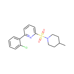 CC1CCN(S(=O)(=O)c2cccc(-c3ccccc3Cl)n2)CC1 ZINC000116297191