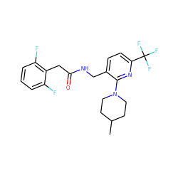 CC1CCN(c2nc(C(F)(F)F)ccc2CNC(=O)Cc2c(F)cccc2F)CC1 ZINC000118204558