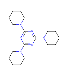 CC1CCN(c2nc(N3CCCCC3)nc(N3CCCCC3)n2)CC1 ZINC000000290772